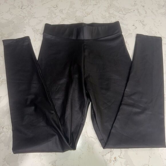 Top Shop Shiny Black Leggings - Picture 2 of 3